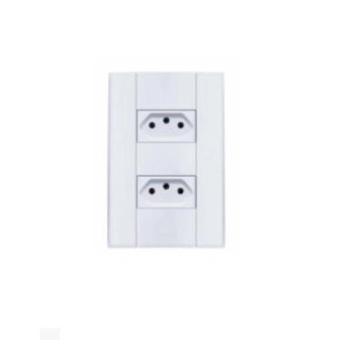 Imagem de 2 tomadas mdl 10a 4x2 branca linha mares 1515 romazi