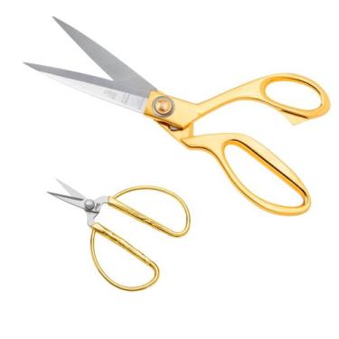 Imagem de Tesoura Alfaiate Dourado + Tesoura Retro Dourado - ARTEPUNTO