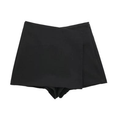 Imagem de Saia Shorts Feminina Elegante - Casual, Festa - Branco, Cáqui e Preto 