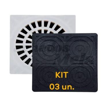 Imagem de Kit com 03 Tampas de Ralo Protetor Barata Escorpião Mau Cheiro de Esgo