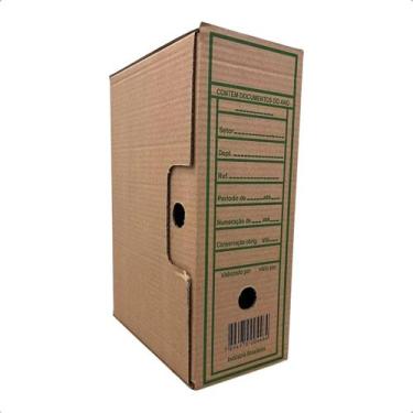 Imagem de Kit com 10 Caixas de Arquivo Morto Kraft Reforçado Para Organização de
