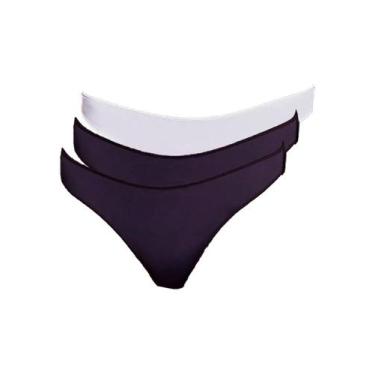 Imagem de Kit com 3 Calcinhas Fio Dental Hope 37840 Colorido, Preto, M