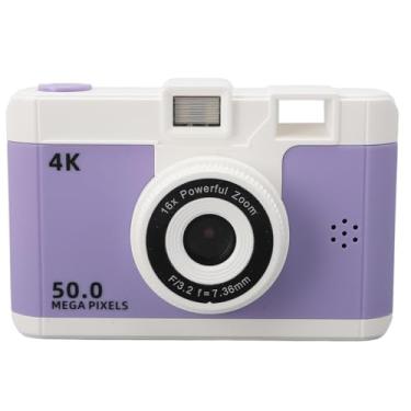 Imagem de Câmera Digital 1080P, Zoom Digital Multifuncional 8X 8X 2,4 Polegadas Tela ABS Câmera de Vídeo Digital Portátil para Fotografia (Roxo)