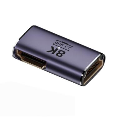 Imagem de xiwai HDMI 8K fêmea para HDMI 2.1 fêmea com ângulo de 90 graus UHD extensão conversor de ouro compatível com HDTV 8K 60hz