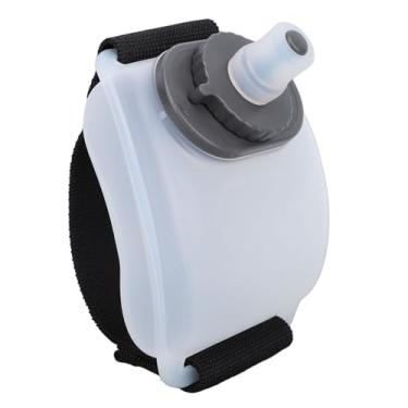 Imagem de Garrafa de água esportiva de pulso, garrafas de água de silicone de 200 ml com alça de mão ajustável, garrafa de água portátil reutilizável à prova de vazamento, garrafa de água portátil para corrida
