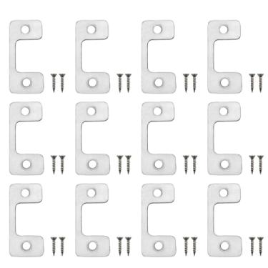 Imagem de JCBIZ 6 peças moldura de porta grossa 1,5 placa de bloqueio pequena placa de bloqueio de aço inoxidável placa de impacto de segurança residencial trava de porta fixador não padrão placa de bloqueio