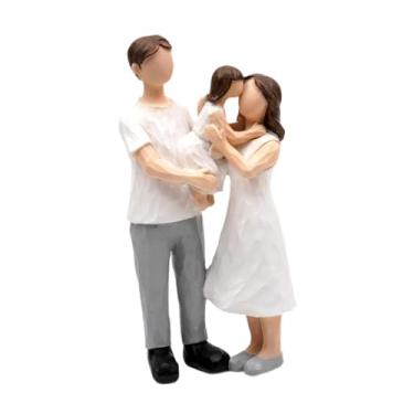 Imagem de Ｂｅｓｇａ Mini figuras de família estátua resina estatueta humana decorativa mesa ornamento personagem escultura para sala estar estudo, Pais E Menina