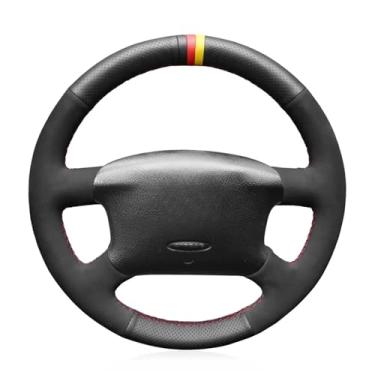 Imagem de MEWANT Capa de volante de carro de couro real + camurça costurada à mão para Volkswagen Golf 4 1997-2004/Passat B5 1997-2005/Passat Variant 1997-2004/Bora 1998-2001/ T4/T5
