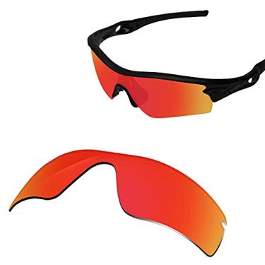 Imagem de Glintbay Lentes de óculos de sol de substituição 100% precisas compatíveis com Oakley Radar Path/Radar Path Asian Fit (AF) - Polarizado Fire Red Mirror