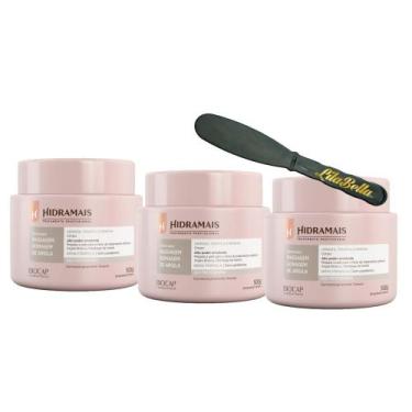 Imagem de 3UN Creme Gomagem De Argila Branca 500gr Hidramais+Espàtula