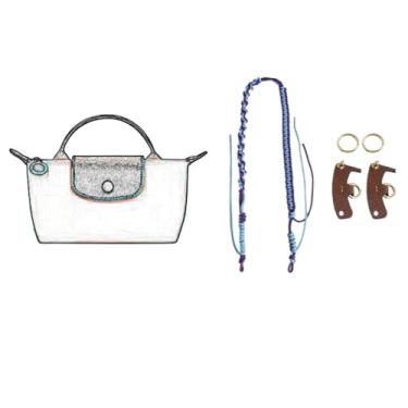 Imagem de Substituição de alça de ombro trançada reconstruída para bolsas Longchamp Mini, Roxa, One Size