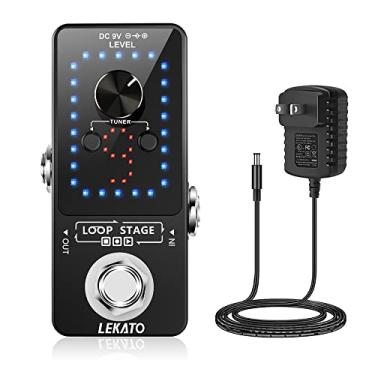 Imagem de LEKATO Guitar Looper Pedal Effect Pedal with Tuner Function Looper Pedal Loops 9 Loops 40 minutes Record Time with USB Cable and 9V 0.6A Pedal Power Supply Adapter