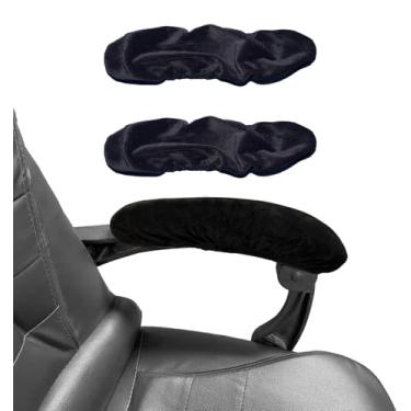 Imagem de BAIDATONG Capas de braço de cadeira de escritório, capa de apoio de braço para cadeira, ajuste universal para cadeira de escritório, cadeira de mesa, cadeira de jogos (preta, 2 peças/conjunto (10-13)
