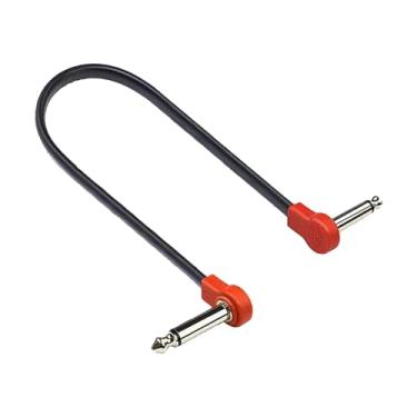 Imagem de Vaveren Cabo de guitarra para efeitos de pedaleira, cabo de guitarra/4 "ts ângulo reto, cabos de remendo de baixo ruído, cabo de instrumento, 50cm Vermelho
