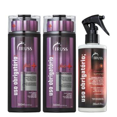Imagem de Truss Uso Obrigatório Plus+ Kit Shampoo Condicionador e Miracle Summer