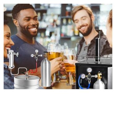 Imagem de Fabricação caseira de cerveja Sankey Keg Co2 Regulator, W21.8 / CGA320 Input Thread Homebrew CO2 Kegerator Regulator for Monitoring Beer Carbonized Acessórios para vinho(W21.8)