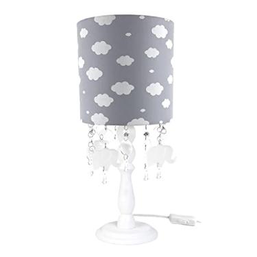 Imagem de Abajur Madeira Cristais Nuvens Elefante Bebê Infantil