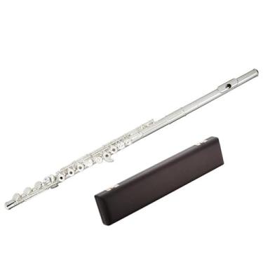 Imagem de Flauta Flauta banhada a prata 17 furos chave C cobre branco suave e requintado instrumento corporal