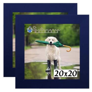 Imagem de Kit 2 Porta Retrado Molduras 20x20 Azul - Santamaria Molduras