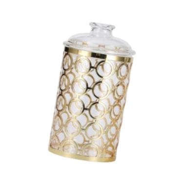 Imagem de IEUDNS Recipiente de armazenamento de alimentos Latações seladas com uma caixa de armazenamento de cereais decorativos à prova de poeira para a fazenda para, L Round Pattern