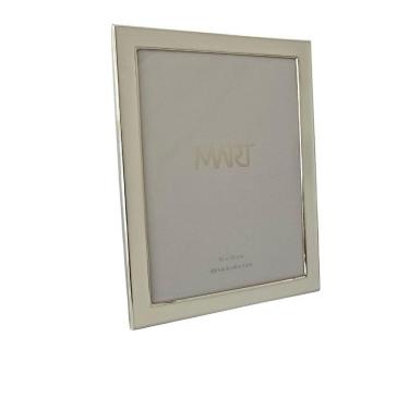 Imagem de Porta Retrato Metal Prata - Borda Branca 15 X 20cm