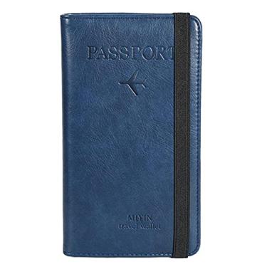 Imagem de GZALES Carteira para passaporte, porta-cartão bancário com bloqueio | Organizador multiuso de armazenamento de viagem para documentos, bolsa segura para passaporte para passagem aérea