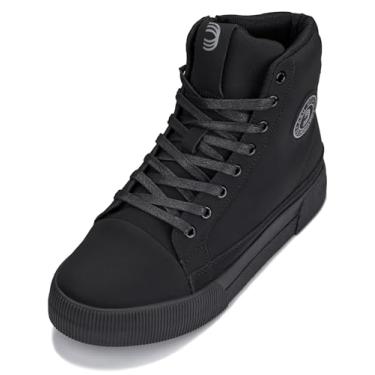 Imagem de CALTO Bota masculina invisível que aumenta a altura – Botas de cano alto com zíper – 6 cm mais alto, Preto, 43 BR