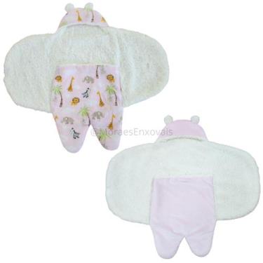 Imagem de Saco de Bebê Para Dormir Sherpa Carneirinho Rosa e Rosa Safari - Morae