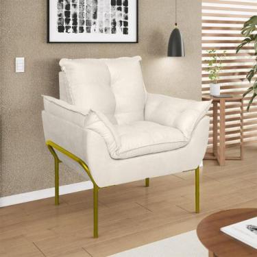 Imagem de Poltrona Decorativa Luxo Recepção Clínica Estética Dourado - B Balaqui