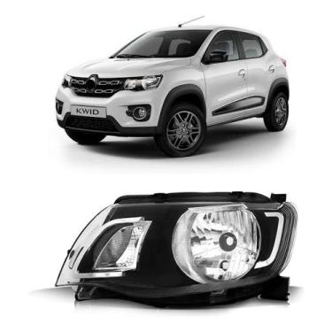 Imagem de Farol Manual Kwid 2017 A 2022 Black - TYC, Esquerdo