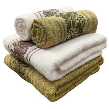 Imagem de Jogo de Banho Karsten 4 peças Softmax Jacquard Macio Textura, LI Marsh