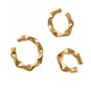 Imagem de Brinco Piercing Pressão Juliette Bbb21 Folheado Ródio