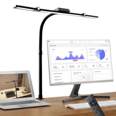 Imagem de BAYSQUIRREL Abajur De Mesa Led Gooseneck Com Braçadeira, Abajur De Mesa Com Sensor Humano, Iluminação De Mesa Com Proteção Ocular Remota, Luz De Mesa Led Ultrabrilhante De 24 W Com Escurecimento E T