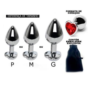 Imagem de Plug Anal Jóia Coração Vermelho Aço Inoxidável P ou M ou G - MIMA S2, 