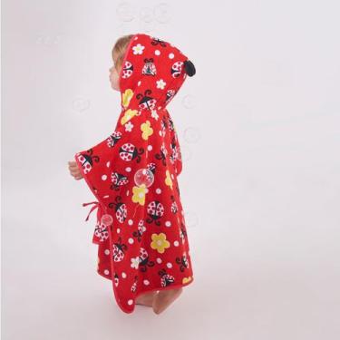Imagem de Toalha Poncho Infantil com Capuz Baby Joy, Joaninha