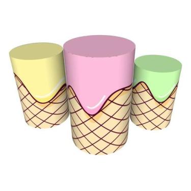 Imagem de Trio Capas De Cilindro C/ Elástico Candy Land Doces - Fadrix