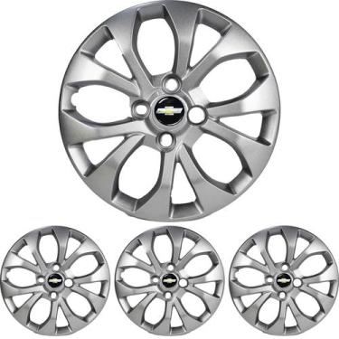 Imagem de JG 4 Calota Onix 2017 2018 2019 Aro 14 Prata Metálico com Emblema - Pr