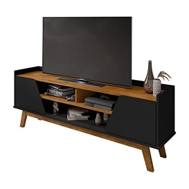Imagem de Rack Sala Turim para TV até 65 Polegadas com Pés Madeira Preto Fosco/Naturale