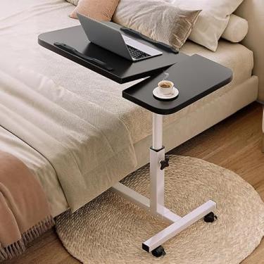 Imagem de Mesa de cabeceira ajustável em altura para cama, sofá, hospital, leitura, alimentação – mesa de cabeceira com base em forma de C para trabalho e lazer confortáveis e econômicos