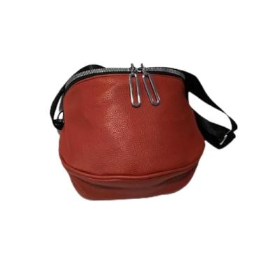 Imagem de Pochete Bolsa Transversal Casual, Couro Sintético Vermelho, 19 x 17 x 7 cm, com Zíper e Alça Ajustável