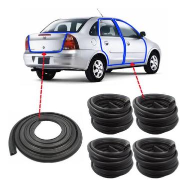 Imagem de Kit Borracha 4 Portas e Mala Chevrolet Corsa Sedan 2002 a 2012 Borrach