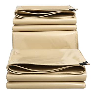 Imagem de Lona bege 1,5 x 3 m tenda dossel lona resistente impermeável folha de lona para acampamento jardim móveis, 420 g/m² 0,40 mm espessura capa protetora folha de chão (tamanho: 1x6m)