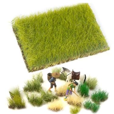 Imagem de Warmtree Tufos de grama rasgados à mão para cenários em miniatura, aplicáveis à escala N & HO para layouts de trem, suprimentos de diorama e modelos arquitetônicos (verde claro)