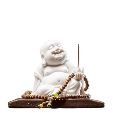 Imagem de FTOQWZXV Censário de cachoeira estátua de Buda Maitreya ornamento em bastão queimador de incenso cerâmica ornamentos de cerimônia de chá estátua de adorno de budismo suporte de incenso interno