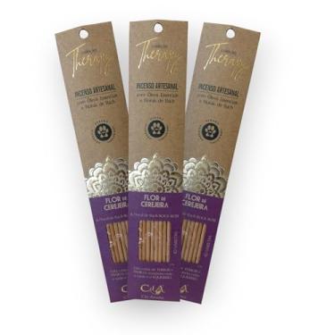 Imagem de Kit com 3 Incensos Naturais e Artesanais Vareta Therapy Flor de Cerejeira e Floral de Bach ROCK ROSE