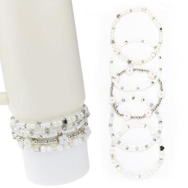 Imagem de Stanley Cup Accessories, 5 peças para copo Stanley 1,134 g e 850 g com alça, com bota de silicone (branco)