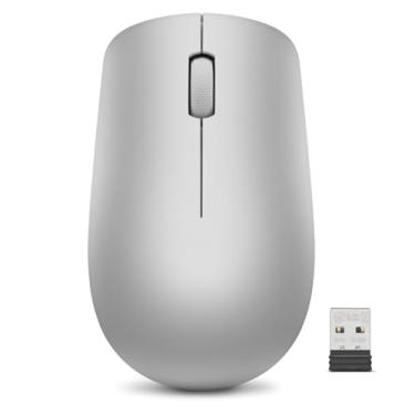 Imagem de Mouse sem fio Lenovo 530 com bateria, Nano USB de 2,4 GHz, sensor óptico de 1200 DPI, ergonômico para mão esquerda ou direita, leve, GY50Z18984, cinza platina