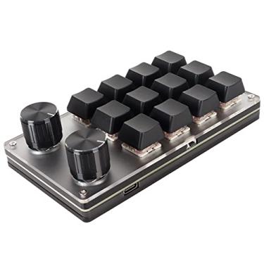 Imagem de Mini Teclado Mecânico, Teclado para Jogos Com Botão, Plug and Play Ergonômico Suporte para Teclado para Jogos Programável DIY Windows, Vista, Linux, Sistema OS X para PC de Mesa (12 teclas com 2 botões)