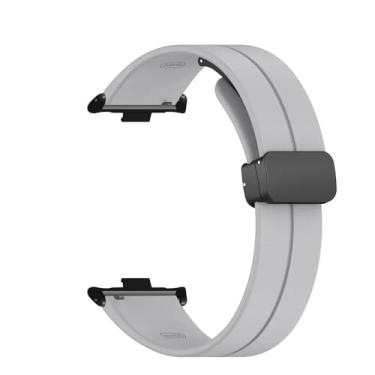 Imagem de Pulseira de Silicone para Redmi Watch 4, cinta inteligente de reposição com fecho magnético (Gray)