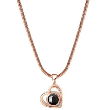 Imagem de EMIRISTIC Colar com foto personalizada para mulheres - colar personalizado com imagem interna - presente para o Natal. Dia dos Namorados, Dia das Mães, qualquer dia especial, Banhado a ouro, Sem Pedra